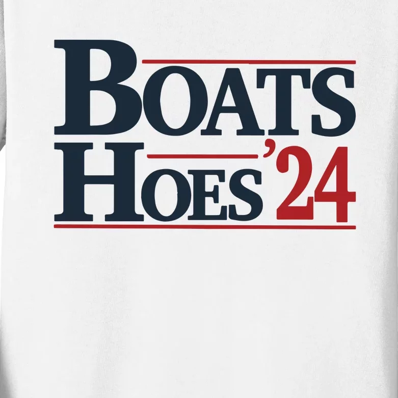 Boats And Hoes 2024 Election Funny 4th Of July Kids Long Sleeve Shirt