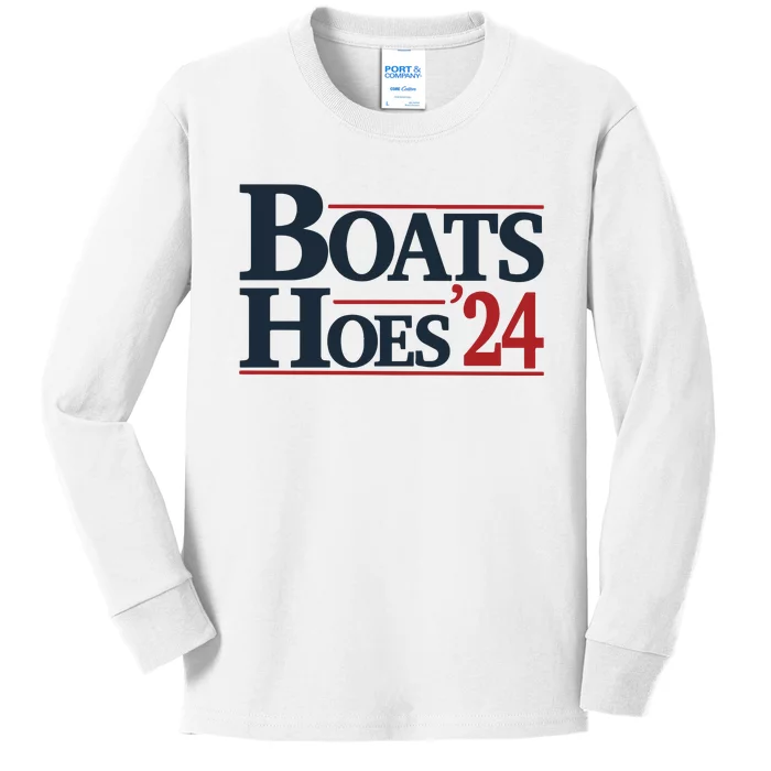 Boats And Hoes 2024 Election Funny 4th Of July Kids Long Sleeve Shirt