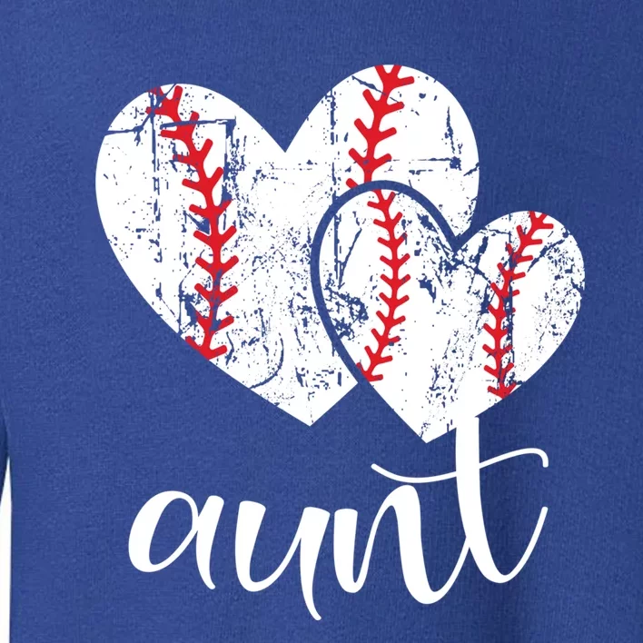 Baseball Aunt Heart Ball Funny Proud Grandma Mothers Day Funny Gift Toddler Sweatshirt