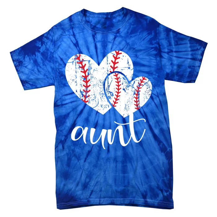 Baseball Aunt Heart Ball Funny Proud Grandma Mothers Day Funny Gift Tie-Dye T-Shirt