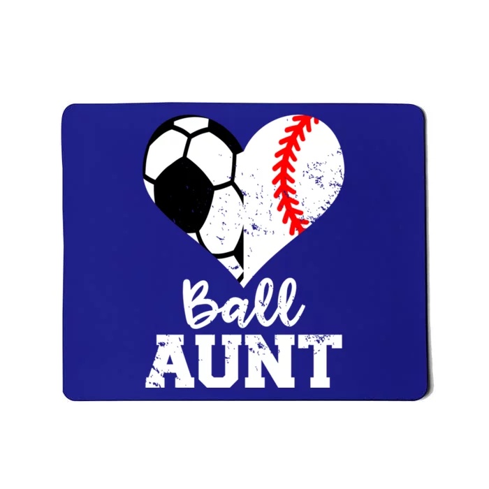 Ball Aunt Heart Funny Soccer Baseball Aunt Gift Mousepad