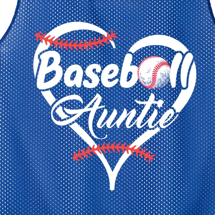 Baseball Aunt Heart Proud Baseball Auntie Gift Mesh Reversible Basketball Jersey Tank