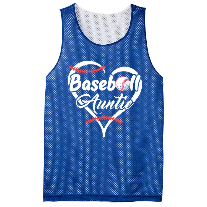 Baseball Aunt Heart Proud Baseball Auntie Gift Mesh Reversible Basketball Jersey Tank