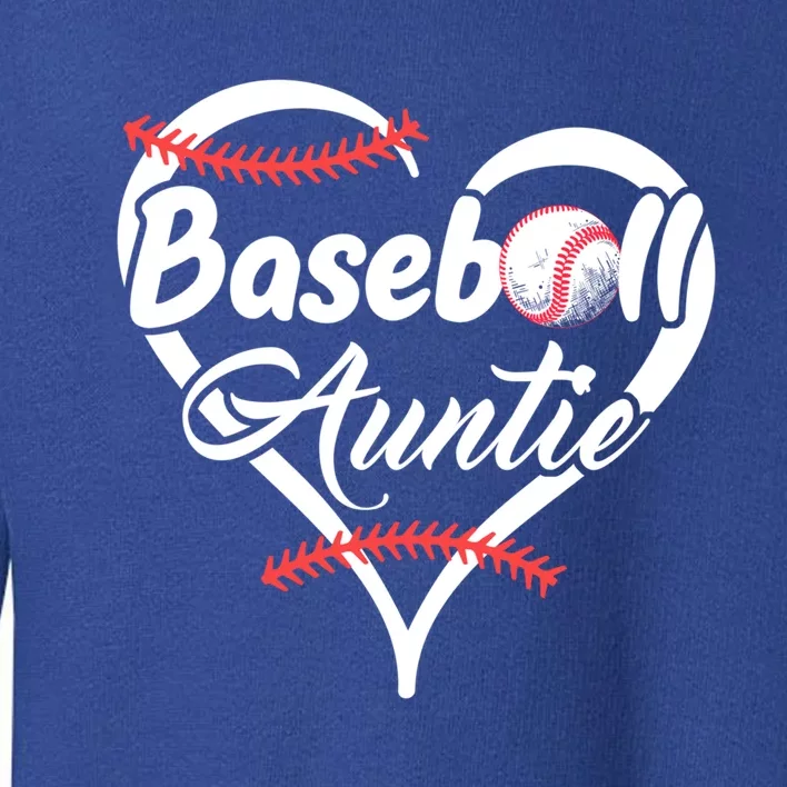 Baseball Aunt Heart Proud Baseball Auntie Gift Toddler Sweatshirt