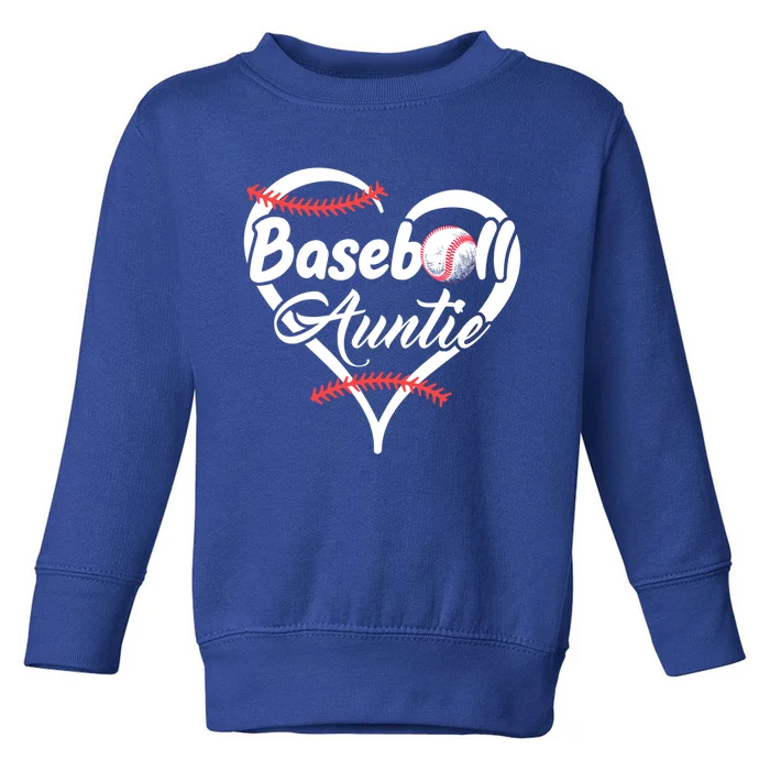 Baseball Aunt Heart Proud Baseball Auntie Gift Toddler Sweatshirt