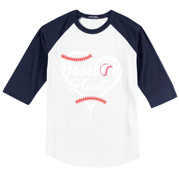 Baseball Aunt Heart Proud Baseball Auntie Gift Baseball Sleeve Shirt