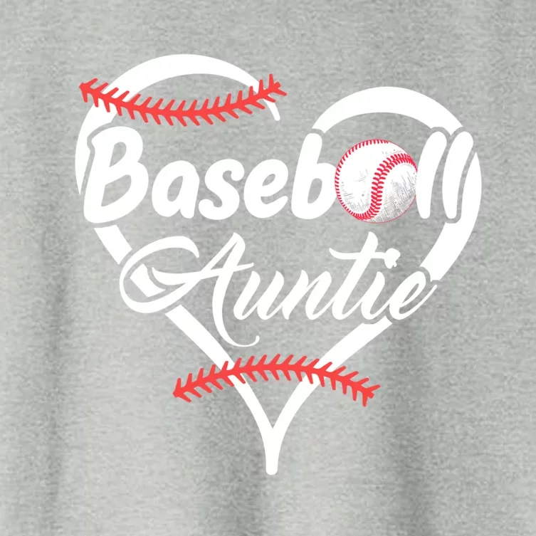 Baseball Aunt Heart Proud Baseball Auntie Gift Women's Crop Top Tee