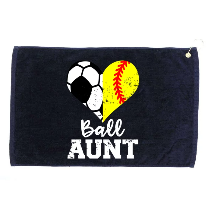 Ball Aunt Heart Funny Soccer Softball Aunt Gift Grommeted Golf Towel