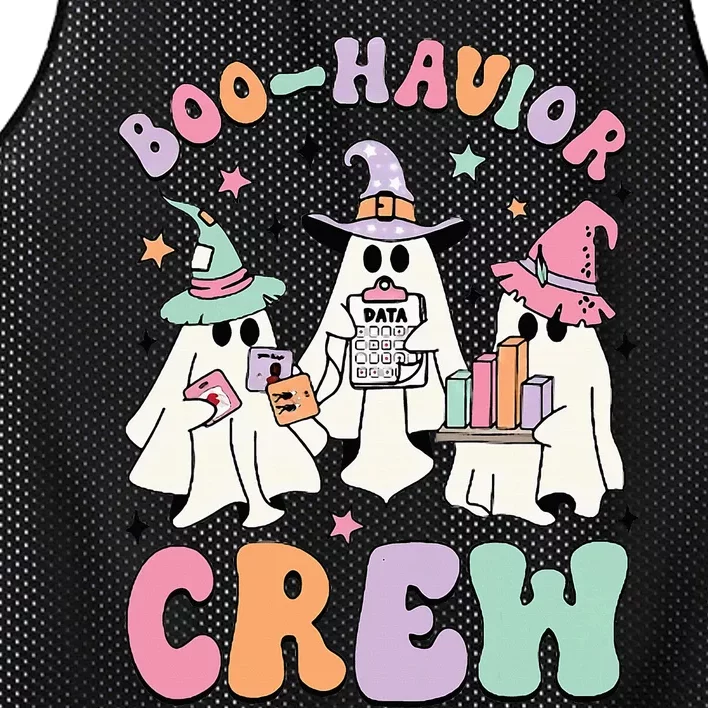 Behavior Analyst Halloween Aba Cute Ghost Boo Havior Crew Mesh Reversible Basketball Jersey Tank