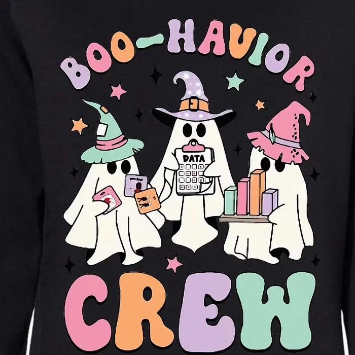 Behavior Analyst Halloween Aba Cute Ghost Boo Havior Crew Womens California Wash Sweatshirt