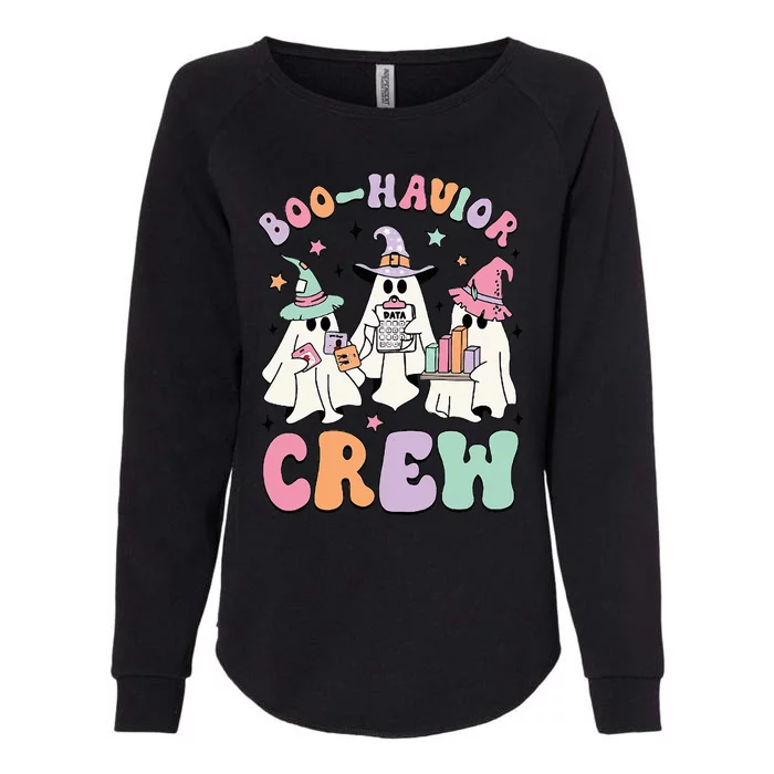 Behavior Analyst Halloween Aba Cute Ghost Boo Havior Crew Womens California Wash Sweatshirt