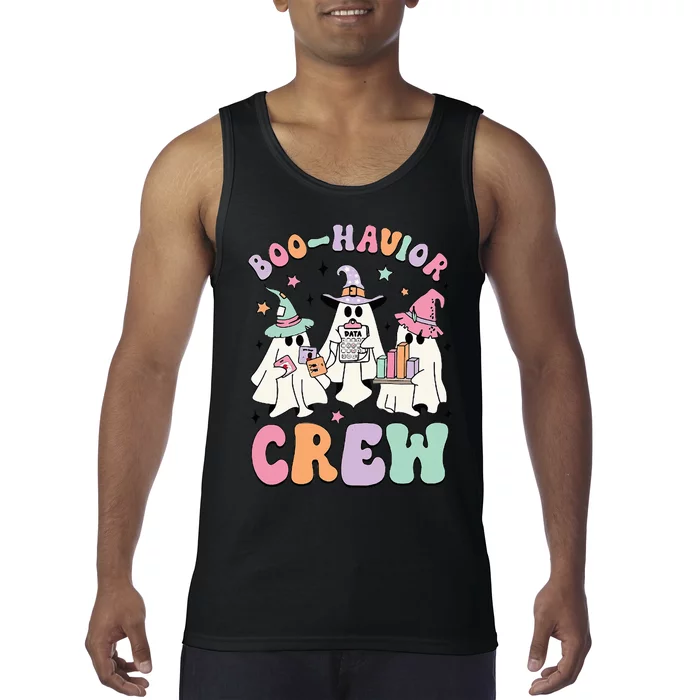 Behavior Analyst Halloween Aba Cute Ghost Boo Havior Crew Tank Top