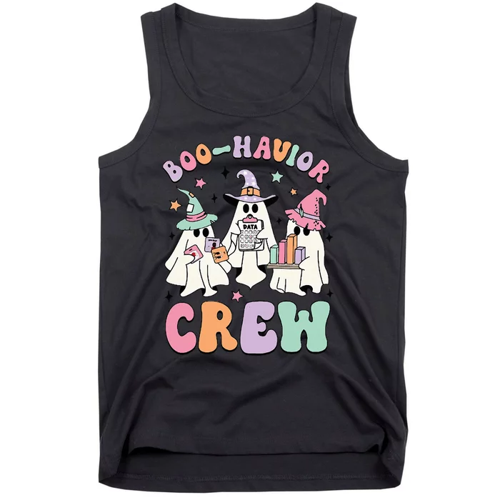 Behavior Analyst Halloween Aba Cute Ghost Boo Havior Crew Tank Top