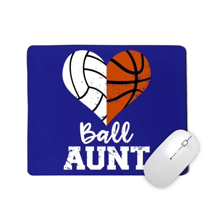 Ball Aunt Heart Funny Volleyball Basketball Aunt Funny Gift Mousepad