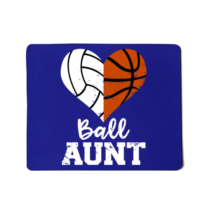 Ball Aunt Heart Funny Volleyball Basketball Aunt Funny Gift Mousepad