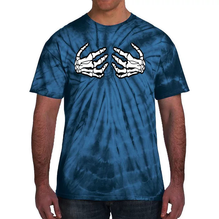 Best Adult Halloween Creepy Skeleton Hands - Funny Skeleton Tie-Dye T-Shirt