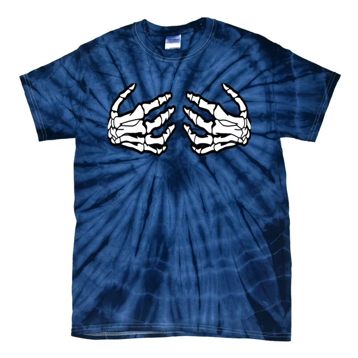 Best Adult Halloween Creepy Skeleton Hands - Funny Skeleton Tie-Dye T-Shirt