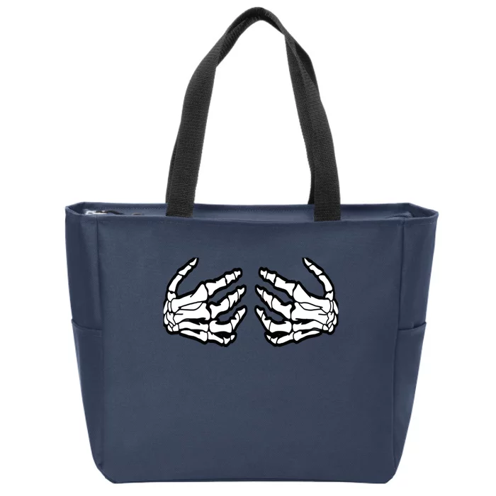 Best Adult Halloween Creepy Skeleton Hands - Funny Skeleton Zip Tote Bag