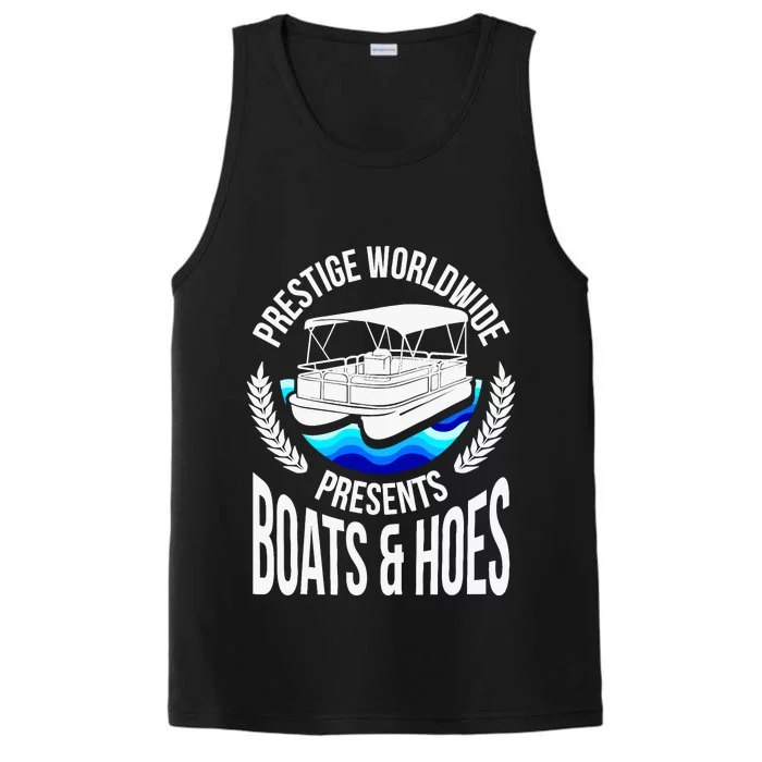 Boats And Hoes Funny Adult Humor Pontoon Party Gift Performance Tank