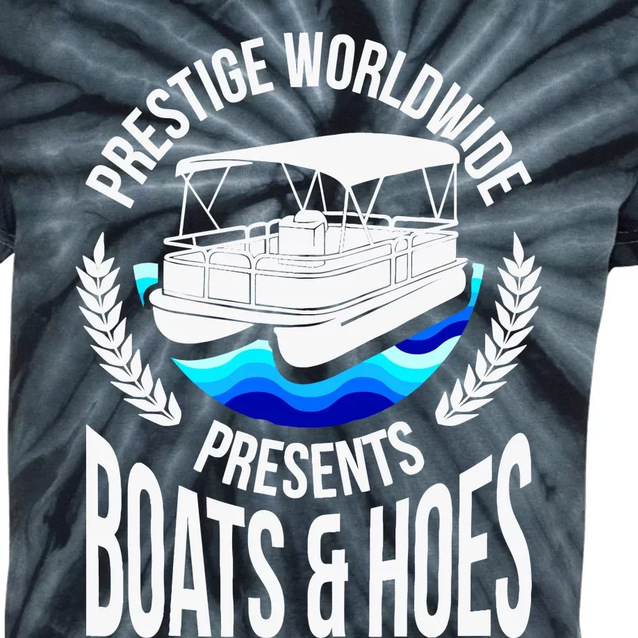 Boats And Hoes Funny Adult Humor Pontoon Party Gift Kids Tie-Dye T-Shirt