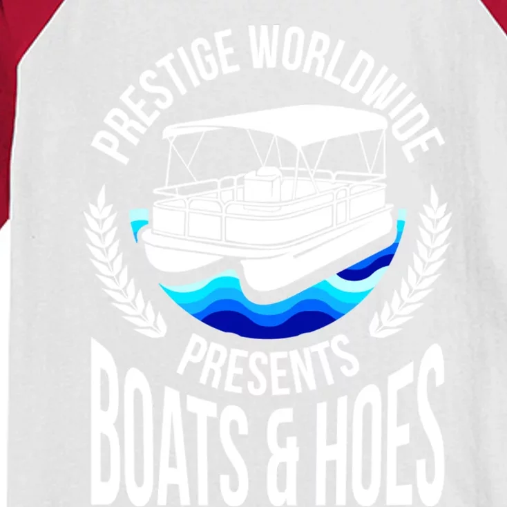 Boats And Hoes Funny Adult Humor Pontoon Party Gift Funny Gift Kids Colorblock Raglan Jersey