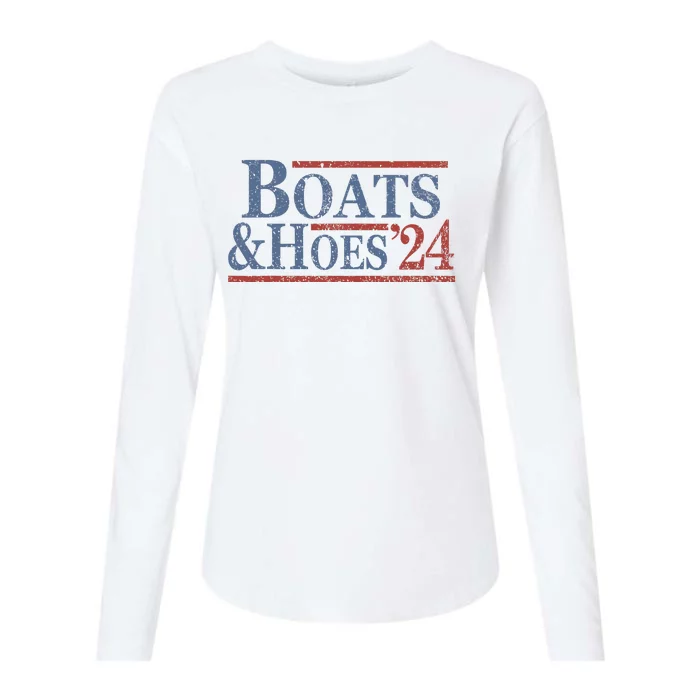 Boats And Hoes 2024 Election Womens Cotton Relaxed Long Sleeve T-Shirt