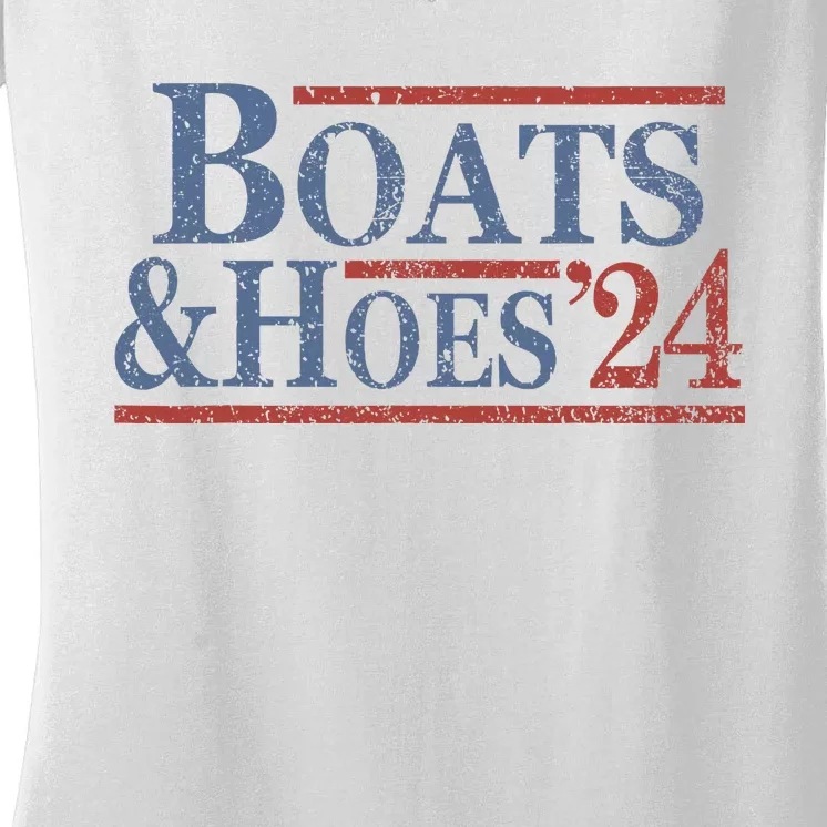 Boats And Hoes 2024 Election Women's V-Neck T-Shirt