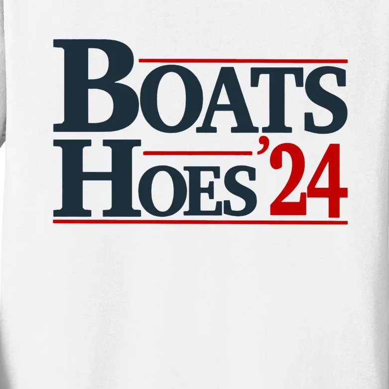 Boats And Hoes 2024 Election Funny Kids Long Sleeve Shirt