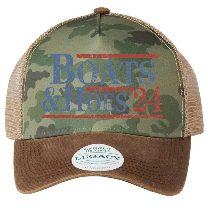 Boats And Hoes 2024 Election Funny Gifts Legacy Tie Dye Trucker Hat