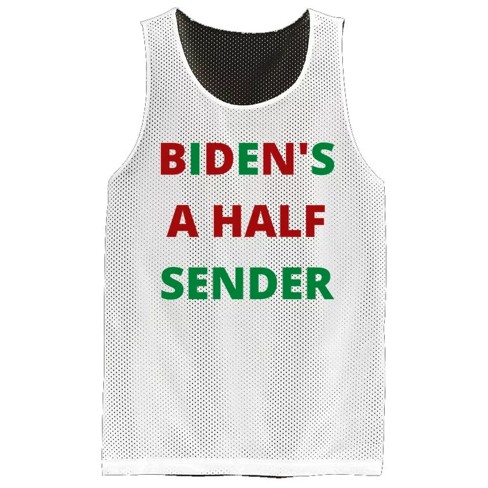 Biden's A Half Sender Funny Christmas Mesh Reversible Basketball Jersey Tank