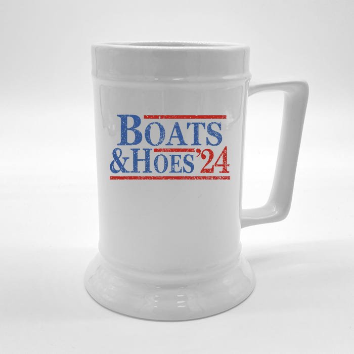 Boats And Hoes 2024 Funny Summer Beach Vacation Front & Back Beer Stein