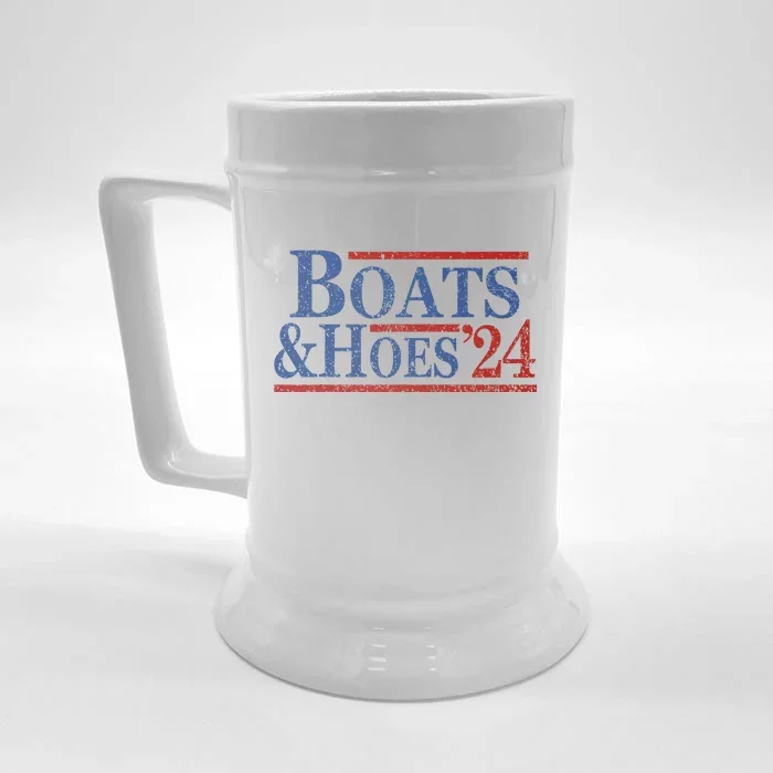 Boats And Hoes 2024 Funny Summer Beach Vacation Front & Back Beer Stein