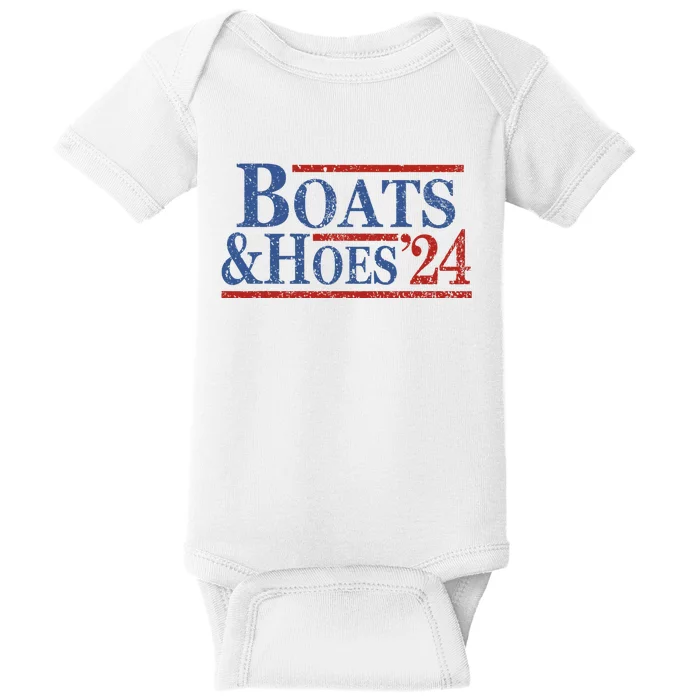 Boats And Hoes 2024 Funny Summer Beach Vacation Baby Bodysuit