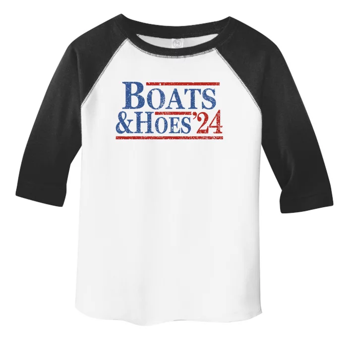 Boats And Hoes 2024 Funny Summer Beach Vacation Toddler Fine Jersey T-Shirt