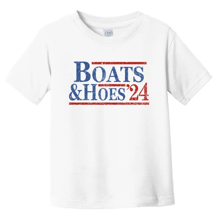 Boats And Hoes 2024 Funny Summer Beach Vacation Toddler T-Shirt