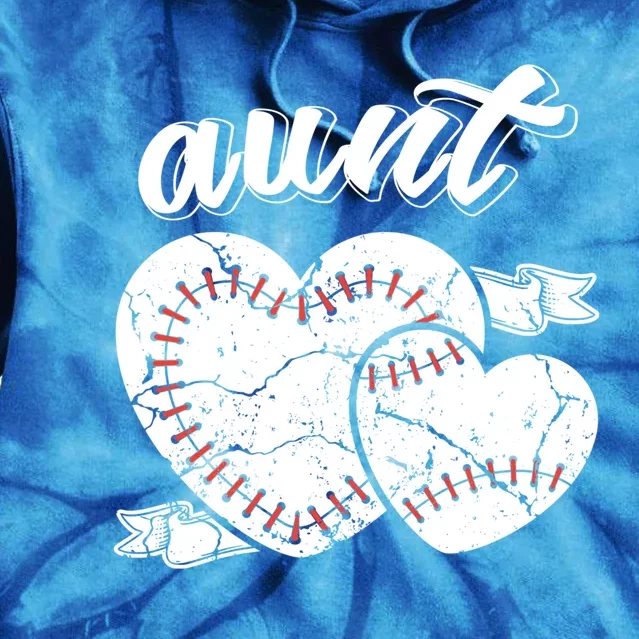 Baseball Aunt Heart Ball Cool Baseball Proud Grandma Great Gift Tie Dye Hoodie