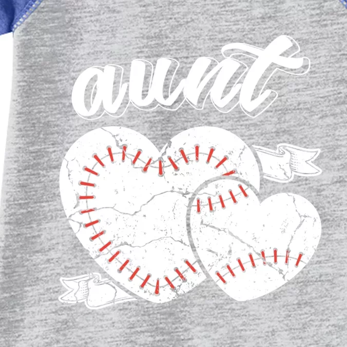 Baseball Aunt Heart Ball Cool Baseball Proud Grandma Great Gift Infant Baby Jersey Bodysuit