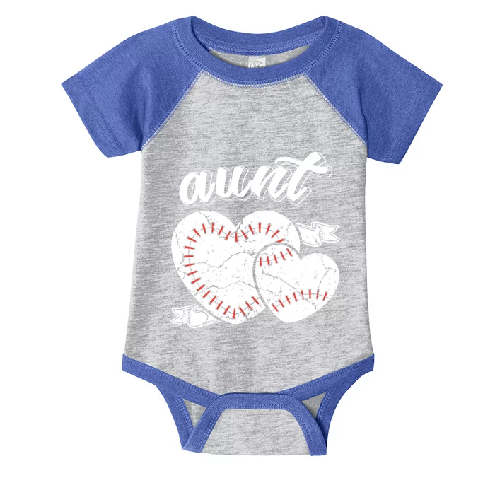 Baseball Aunt Heart Ball Cool Baseball Proud Grandma Great Gift Infant Baby Jersey Bodysuit