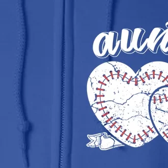 Baseball Aunt Heart Ball Cool Baseball Proud Grandma Great Gift Full Zip Hoodie