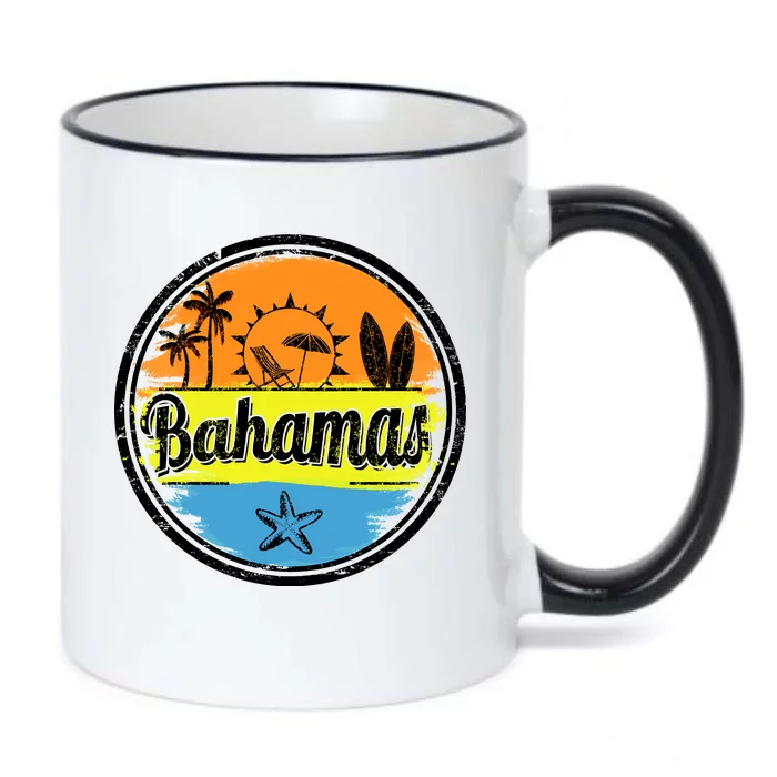 Bahamas Retro Circle Black Color Changing Mug