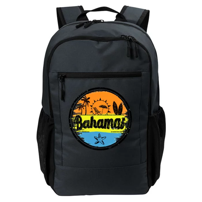 Bahamas Retro Circle Daily Commute Backpack