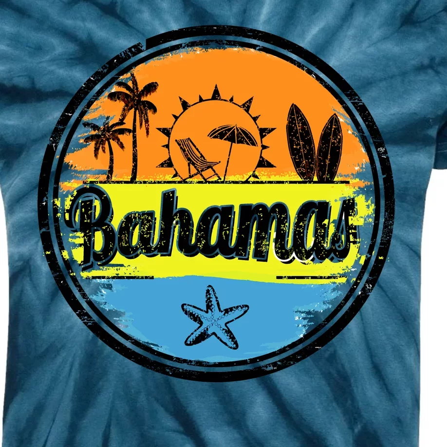 Bahamas Retro Circle Kids Tie-Dye T-Shirt