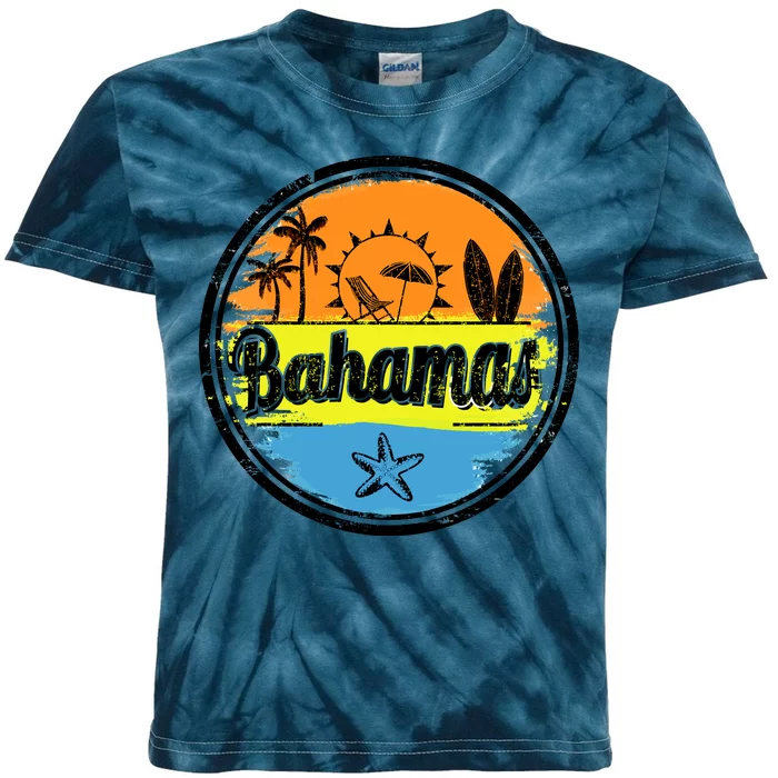 Bahamas Retro Circle Kids Tie-Dye T-Shirt