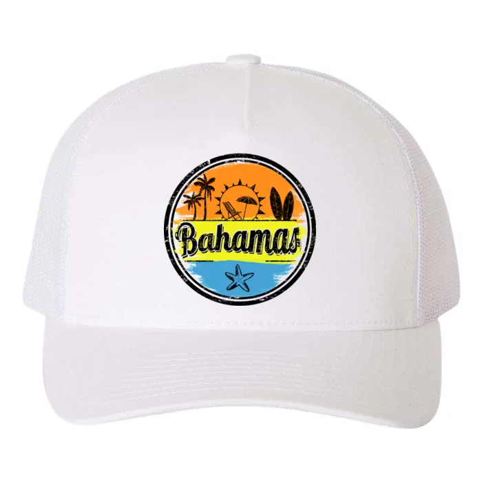 Bahamas Retro Circle Yupoong Adult 5-Panel Trucker Hat