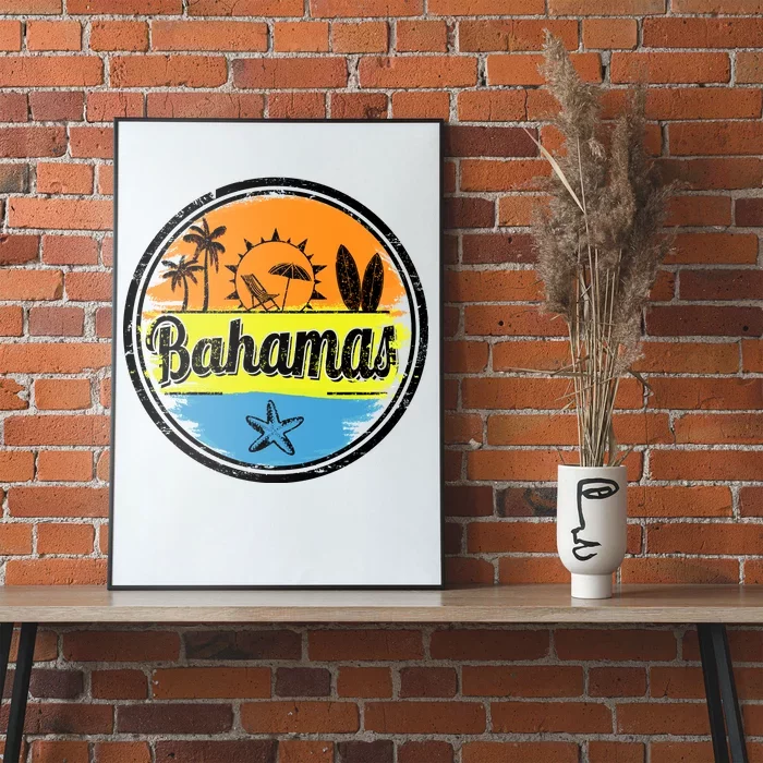 Bahamas Retro Circle Poster