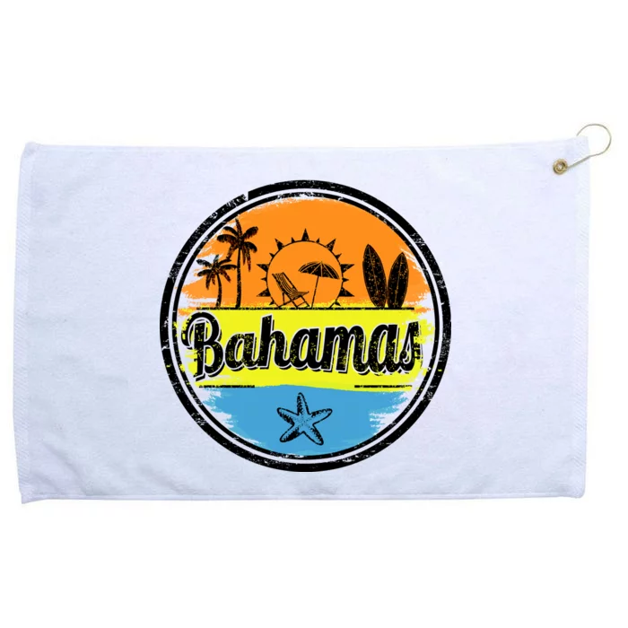 Bahamas Retro Circle Grommeted Golf Towel