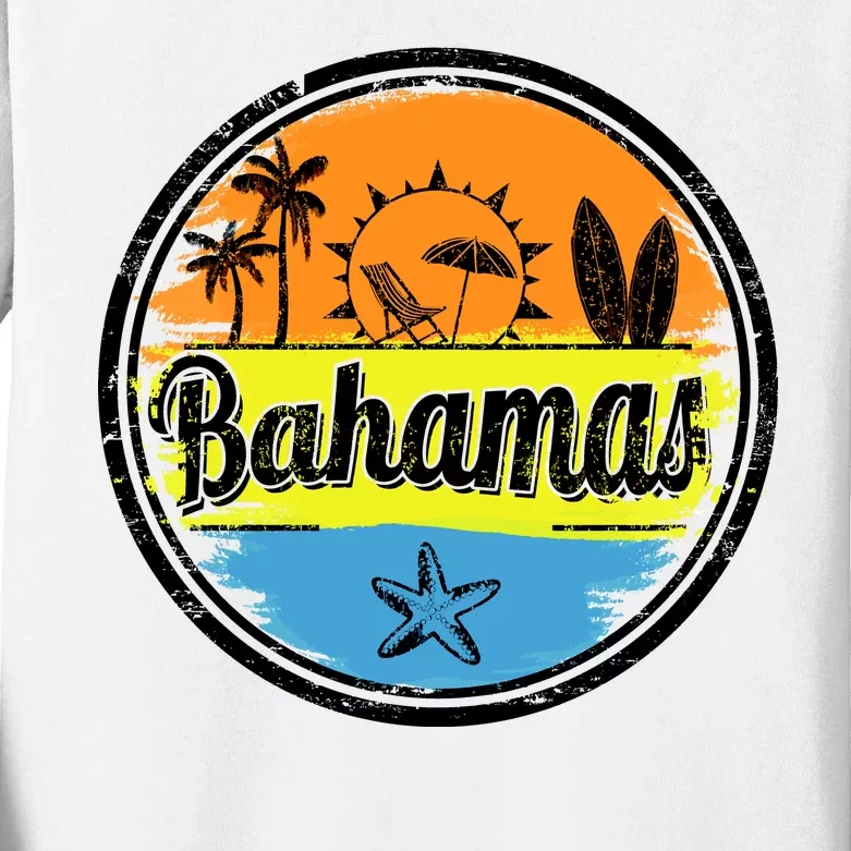 Bahamas Retro Circle Kids Long Sleeve Shirt