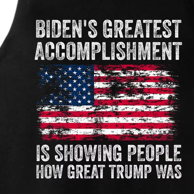 BidenS Accomplishment Is Showing People How Great Trump Was Ladies Tri-Blend Wicking Tank