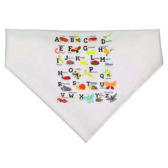 Bug Alphabet Insect Alphabet Back to School Alphabet USA-Made Doggie Bandana