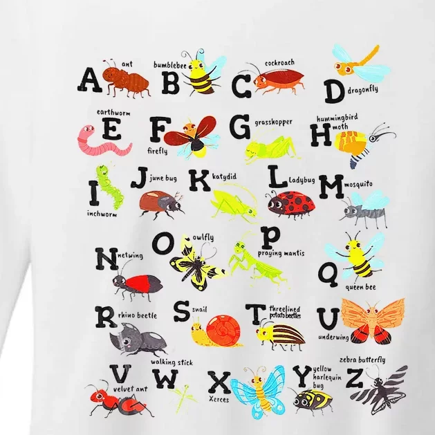 Bug Alphabet Insect Alphabet Back to School Alphabet Womens CVC Long Sleeve Shirt